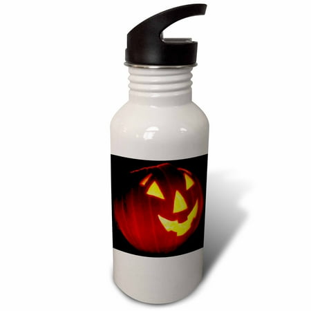 

3dRose Halloween Jack o Lantern Sports Water Bottle 21oz