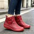 thumbnail image 5 of Fall Ankle Boots for Women Arch Support Vintage Leather Fashion Lace Up Flat Heel Ankle Booties with Side Zipper Round Toe Casual Short Boots Comfortable Slip On Outdoor Shoes, 5 of 5