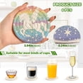 thumbnail image 3 of Rainbow Or Unicorn and Stars 6 Pcs Drink Coasters with Holder Absorbent Coasters Woven Coasters for Drinks Table Desk Protection Home Decor, 3 of 7