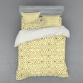 thumbnail image 2 of Ambesonne Geometric Bedding Set 3 Pcs, Convex and Concave, Twin XL, Earth Yellow and White, 2 of 3