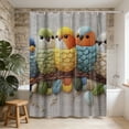 thumbnail image 4 of AuroraX Shower Curtains 72" x 72" Cute Fabric Embroidery Highland Cow Bath Curtain Vintage Mildew Resistant Abstract Neutral Bathtub Cortinas for Bathroom Decor, 4 of 6