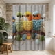 thumbnail image 4 of Cortina de ducha con estampado de bordado falso | Decoración de baño impermeable y antimoho con diseños de animales | 180 x 180 cm, 4 of 6