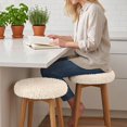thumbnail image 6 of ShaoXinWan Round Linen Bar Stool Cover,Elastic Textured Fabric Seat Cushion Slipcover,Washable Non-slip Stretch Stool Protector for Adjustable Swivel Rolling Stool Home Salon Office Use, 6 of 6