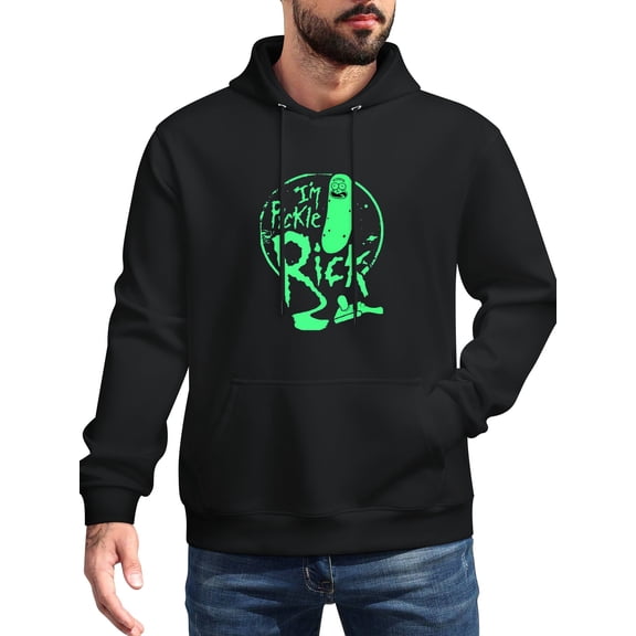 Rick And Morty Men's Stick Hooded Sweatshirt,Unisex Novelty Sweatshirts Cool Printed Pullover Hoody Hoodie with Pocket