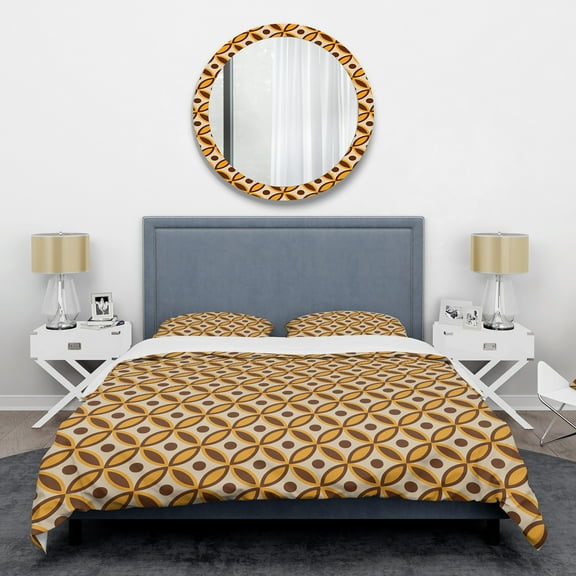 Designart 'Retro Ornamental Design V' Mid-Century Modern Duvet Cover Set