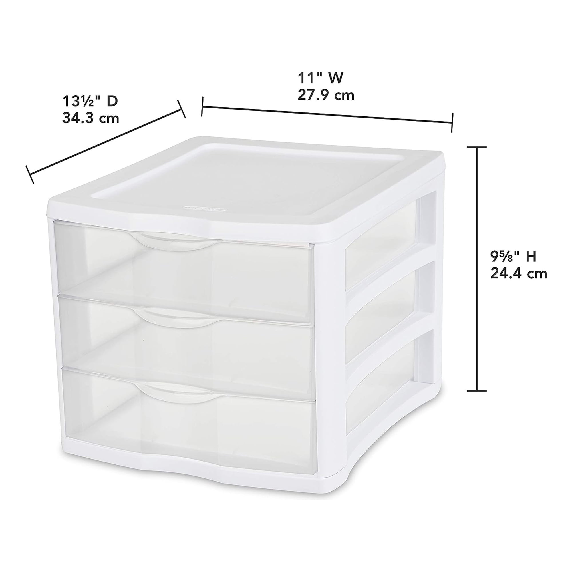 Sterilite ClearView Plastic Small 3 Drawer Desktop Storage Unit, White, 12  Pack, 1 Piece - Kroger