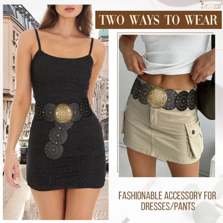 Adjustable Wide Disc Belt Vintage Western Style PU Leather Women\'s Accessory s-l400.jpg main image 3