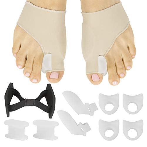 ViveSole Bunion Corrector and Relief Kit (11 Pcs) - Protector Sleeve for Hammer Toe and Foot Pain - Orthopedic Spacer Brace Guard - Hallux Valgus Splint, Big Joint Straightener and Separator