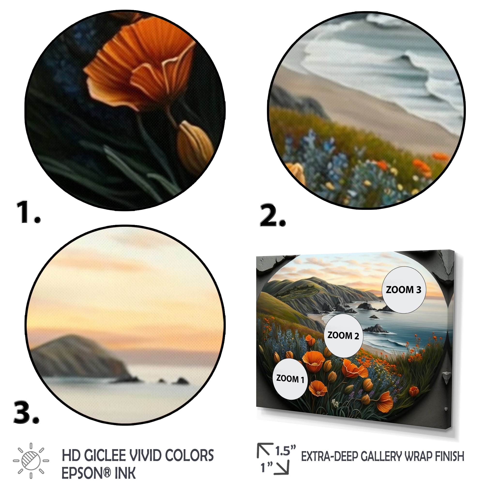 Designart Orange Flowers By The Coast III Canvas Wall Art