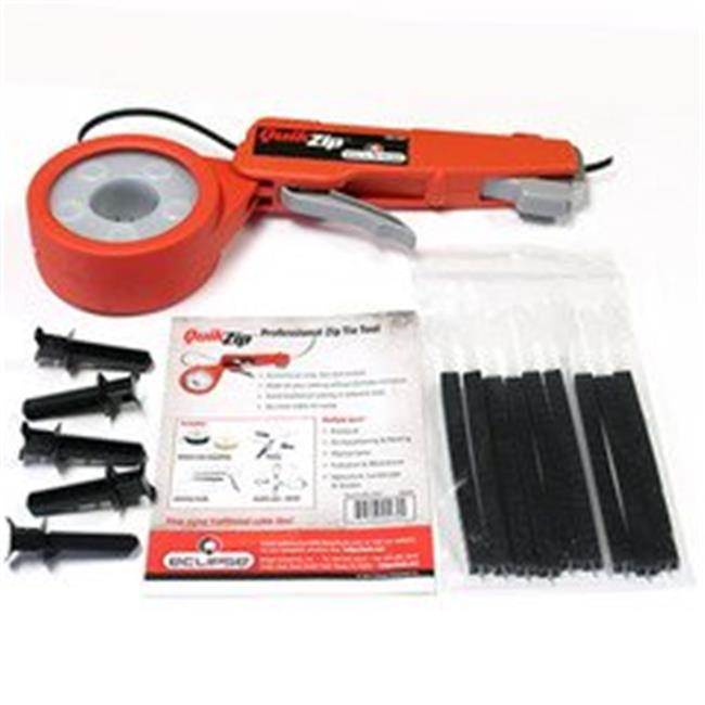 QuikZip Cable Tie Gun Kit inc 50ft Black Tie
