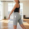 thumbnail image 3 of Women's Cotton 15 Inch Outseam Shorts with 2 Side Pockets, Navy Medium, 3-Pack, 3 of 6