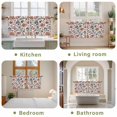 thumbnail image 6 of Boho Flowers Tier Curtains, Watercolor Red Orange Floral Branch Leaf Light Filtering Kitchen Curtains, 2Pcs Rod Pocket Half Window Treatments Panels for Sink Cafe Cabinet Camper 27.5x36 Inches, 6 of 9