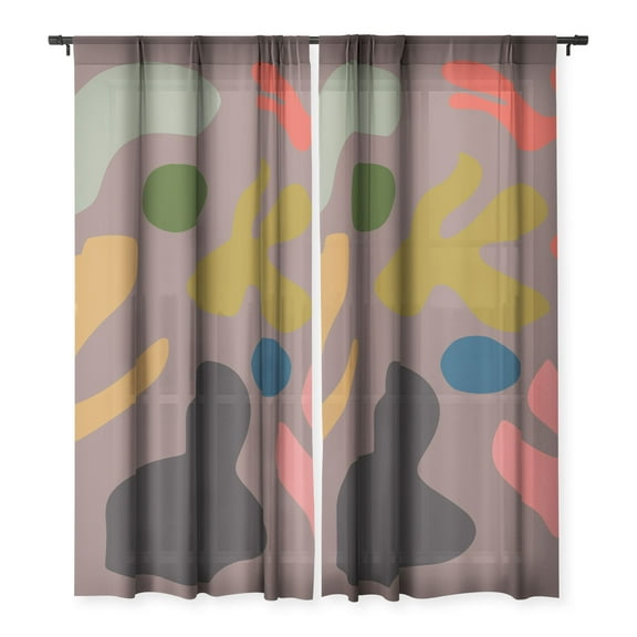 Society6 Marin Vaan Zaal Tuileries Modern Print 50" x 84" Single Panel Sheer Window Curtain