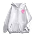 thumbnail image 7 of Breast Cancer Awareness Hoodies for Women 2025 Pink Ribbon Zip Up Graphic Hooded Sweatshirt with Pockets Jackets Coat, 7 of 7