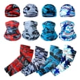 thumbnail image 3 of Camouflage Ice Silk 3-Piece Sun Protection Combo: Beanie Neck Gaiter & UV Arm Sleeves for Multi Outdoor Activities Red, 3 of 3