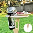 thumbnail image 2 of Portable Picnic Table Wood Beverage Tray Collapsible Holder Backyard Serving Rack Universal Outdoor Vacation Supplies Single Layer Wood, 2 of 8