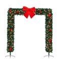 thumbnail image 2 of Pre-Lit 7.9ft Christmas Archway with 1,650 Branches, Warm White LED Lights, DIY Ornaments, Flat-Top Green PVC Arch for Indoor/Outdoor Holiday Decorations, 2 of 9