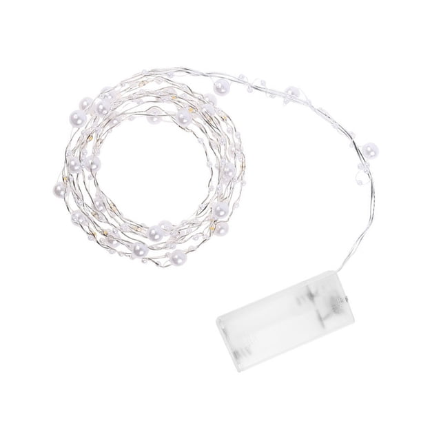 20 luces LED de alambre perlado para escenario, iluminación para festivales, decoración de fiestas para jardín (blanco/sin pilas)