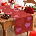 thumbnail image 4 of Valentine''s Day Table Runner Love Heart Table Runners Red Pink Cotton Linen Dresser Scarf Kitchen Dining Table Decor for Valentines Wedding Party Anniversary Decor 13.8x90 Inch, 4 of 8