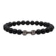thumbnail image 2 of Set de pulseras negras para hombres y mujeres - Cuentas de piedra natural - Pulsera redonda unisex - Escarchada y piedra volcánica - 1 cuerda, 2 of 4