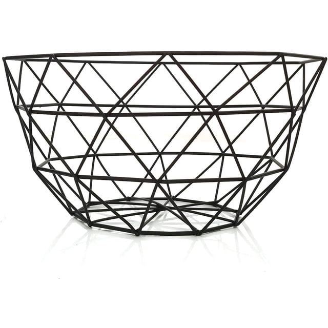 Panier à Fruits en Fil Métallique, Bol à Fruits Créatif en Maille, Support de Rangement Rond en Métal, Contenant de Style Moderne pour Comptoir de Cuisine, Centre de Table Décoratif, Comptoir, Déco Maison (Grand)