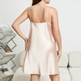 thumbnail image 4 of ylioge XL-5X Womens Plus Size Nightgowns Silk Satin Spaghetti Strap Sleepshirts Ladies Lightweight Solid Soft Homewear Mini Pajama Dresses, 4 of 4