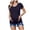 Navy, variant on Women's Short Sleeve Maternity Shirts Summer Solid Color Casual Round Neck Nursing Tee Tops Loose Fit Comfortable Pregnancy T-shirts for Women