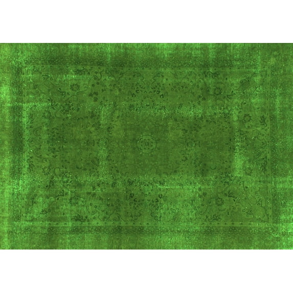 Ahgly Company Indoor Rectangle Abstract Green Modern Area Rugs, 8' x 10'