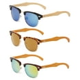 thumbnail image 2 of 3 Pack Classic Metal Plastic Mixed Frame Vintage Fashion Sunglasses for Men for Women, Bamboo Temple, 2 of 2