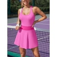 thumbnail image 3 of Sociala 2 Piece Scalloped Waistline Tennis Skirt Sets for Womens Golf Skirts, 3 of 7