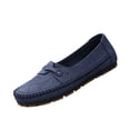 thumbnail image 3 of Women's Leather Soft-Soled Non-Slip Shoes,Womens Leather Lightweight Slip on Flat Walking Shoes,Comfortable Wide Round Toe Loafers for Work, Travel, Shopping and Everyday Wear 35, 3 of 8