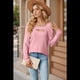 thumbnail image 4 of Blusa de Verano con Escote Cuadrado y Hombros Descubiertos para Mujer, Color Rosa L, 4 of 8