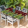 thumbnail image 2 of Green Christmas Tree Table Cloths for 4 Foot Rectangle Tables, Xmas Tree Snowflake Winter Red Plaid Patio Waterproof Elastic Fitted Tablecloths, Washable Rectangular Table Cover for Camping, 2 of 8