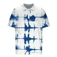 thumbnail image 5 of SGFCWSX Mens Short Sleeve Polo Shirt, Men Tie-Dye Classic Button Placket Collar Comfortable Casual Golf Shirts Light Blue Size L, 5 of 5