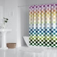 thumbnail image 2 of Colorful Gradient Checkerboard Checkered Pattern Shower Curtain 72"x84" ,Bathroom Decorative Shower Curtains Set with 12 Hooks,Modern Waterproof Washable Shower Curtain, 2 of 6