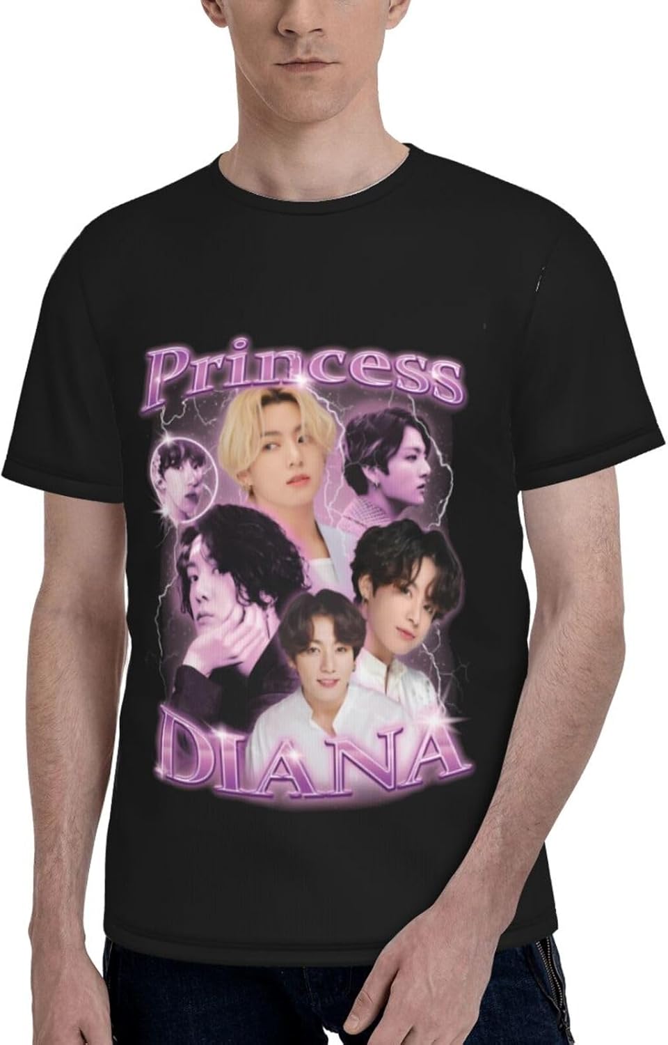 Jungkook Men's T Shirt Short Sleeved Full Width Full Size Double
