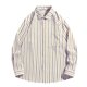 thumbnail image 1 of pstuiky camisa de manga larga para hombre, Camisa de manga larga con cuello vuelto, rayas y botones para hombre Tops de hombre xl, 1 of 7
