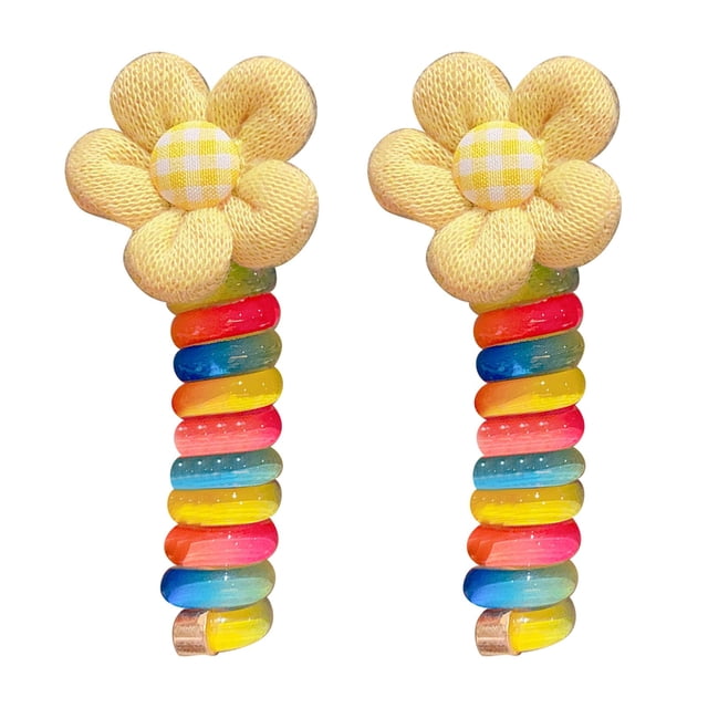 Fiudx Anillos para El Cabello con Lazo, Lindas Gomas para El Cabello, Suaves con Diseño Elástico, Ajustables para Un Peinado Fácil, Perfectos para Mañanas Ocupadas, Ideales para Niñas, Vienen En Dos