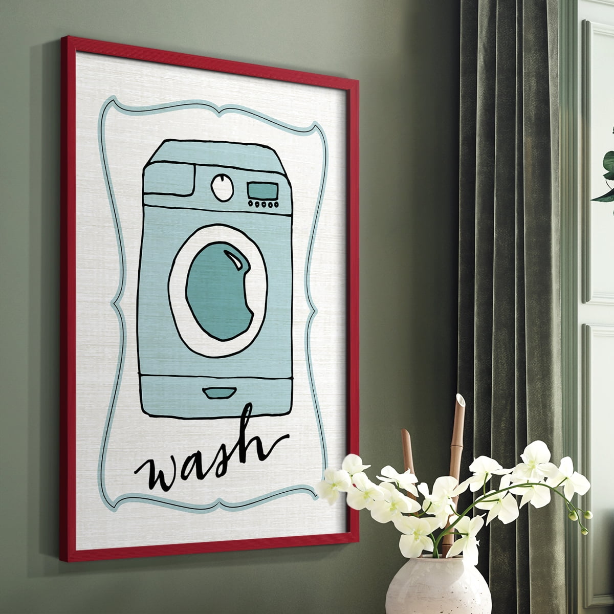 Wash Framed Print in Red Solid Wood 8 x 10 Framed Print