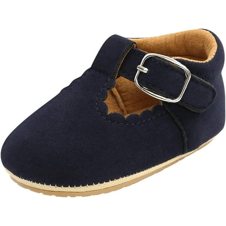 

QWZNDZGR Baby Shoes Baby Girls Mary Jane Flats Toddler Princess Dress Shoes T-Strap Rubber Sole Anti-Slip Moccasins for Infant