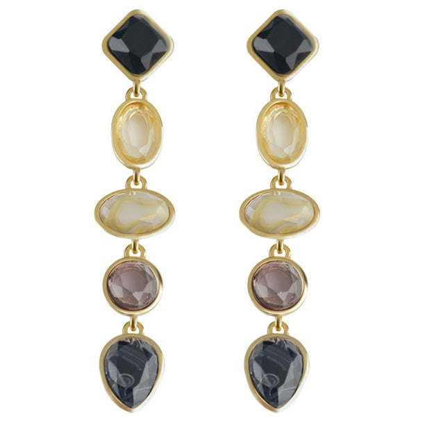 Pendientes largos de resina, diseño geométrico de moda, joyería decorativa para orejas, para mujeres y niñas (252B)
