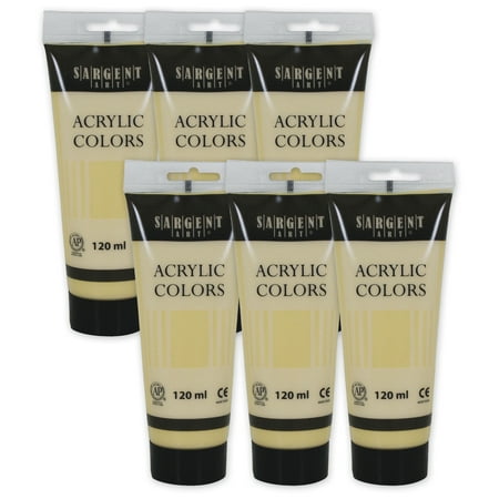 UPC: 0194629120611 | Sargent Art Acrylic Paint Tube 120 ml Naples Yellow Pack of 6
