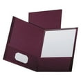 thumbnail image 2 of Oxford OXF53441 Linen Textured Twin Pocket Portfolio Folder, Burgundy, 2 of 2