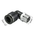 thumbnail image 2 of Push to Connect Tube Fitting,Male Elbow,12mm Tube OD x 3/8 NPT Thread Pneumatic Air Push Fit Lock Fitting 2pcs, 2 of 3