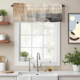 thumbnail image 2 of Beige Brown Valance Curtain Geometric Abstract Art Oil Painting Window Valances Rod Pocket Short Curtains Window Treatments for Kitchen Bedroom Bathroom Laundry 56" x 16", 2 of 9