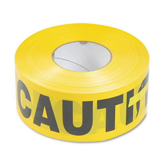 Caution Barricade Safety Tape, 3" X 1,000 Ft, Black/yellow | Bundle of 2 Each