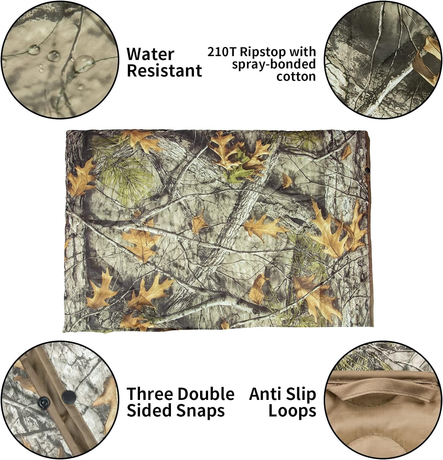 Kylebooker Poncho Liner Military Woobie Outdoor Camping Woobie Blanket for Travel, Beach, Grass, Picnic, Car Emergency, Outdoor, Survival
