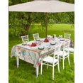 thumbnail image 4 of Outdoor Tablecloth with Umbrella Hole for Patio/Picnic/Party/Camping, Spring Pink Green Check Waterproof Table Cloth Rectangle Table Cover Washable, Vintage Floral Checkered Love 60"x 84", 4 of 7