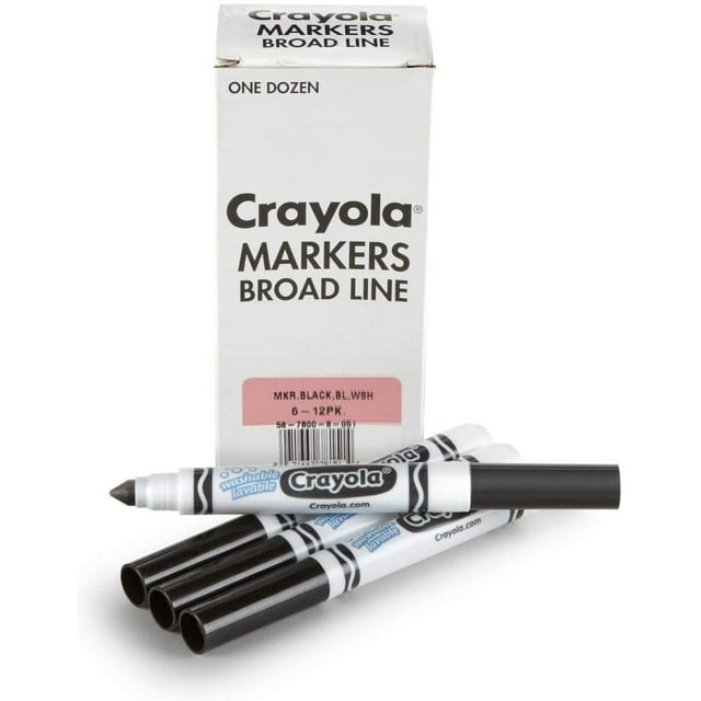 Crayola Black Marcadores lavables, Marcadores de linea ancha Crayola Crayola