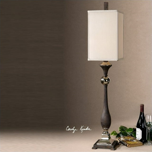 Uttermost Valstrona Poli Nickel Buffet Lampe en Noir Rouillé Texturé